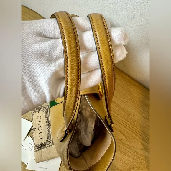 SOLD-GUCCI Dahlia Marmont Sherry line Medium Dahlia tote Beige/Tan - Picture 14 of 16